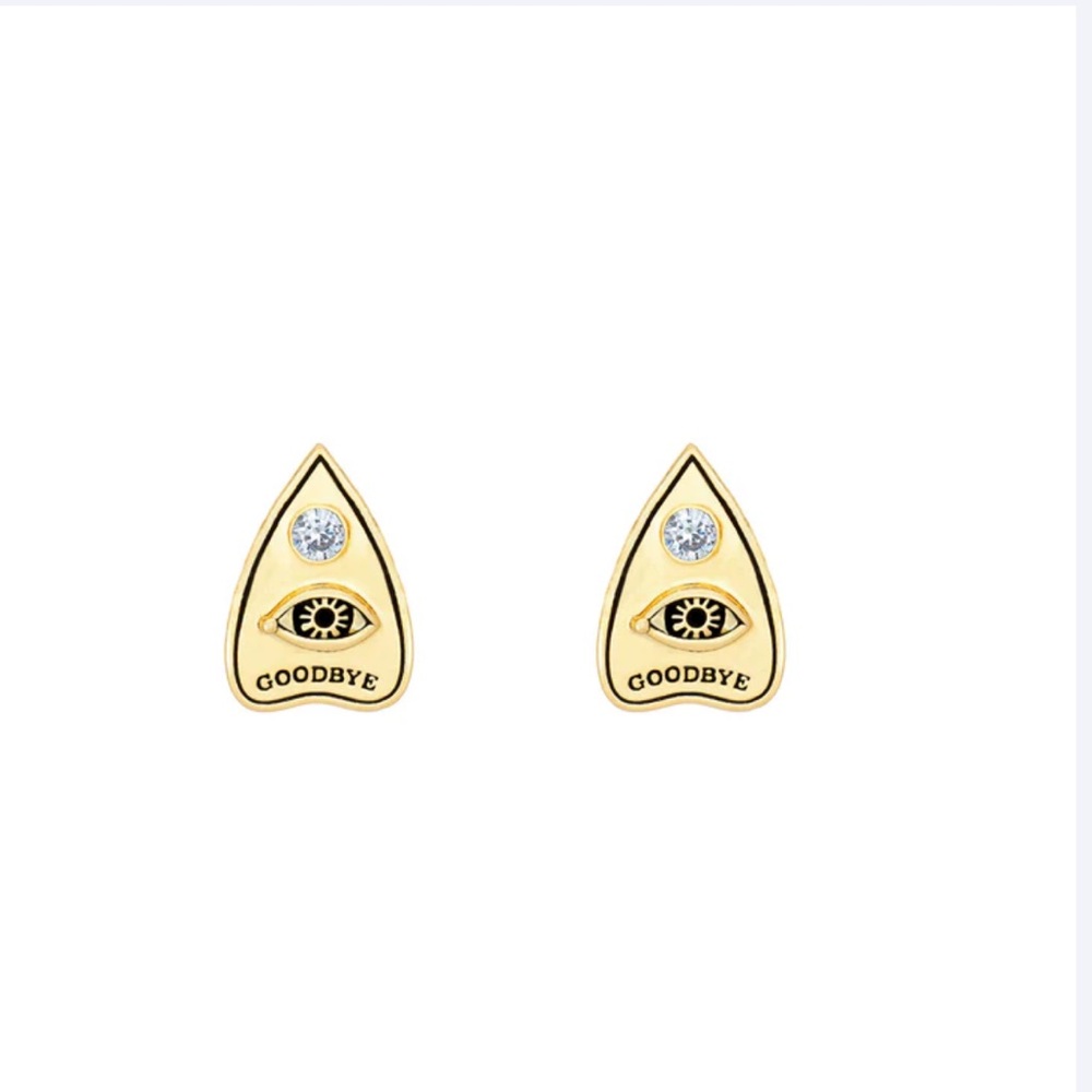 Gold Eye Motif Earrings